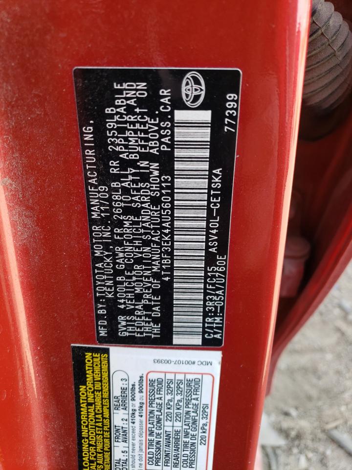 4T1BF3EK4AU560113 2010 Toyota Camry Base