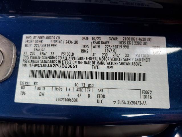2023 FORD ESCAPE PLA - 1FMCU9JA2PUB23651