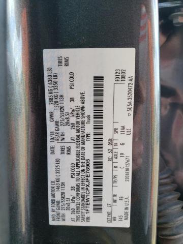 2018 Ford F150 Supercrew VIN: 1FTEW1CPXJFE76905 Lot: 49334074