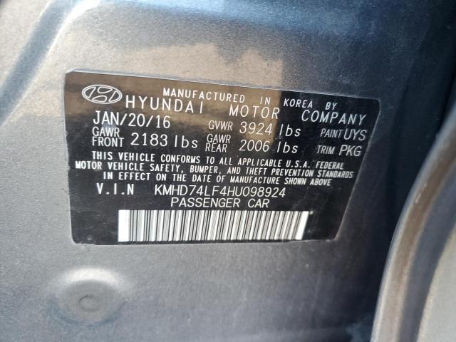 2017 HYUNDAI ELANTRA SE - KMHD74LF4HU098924