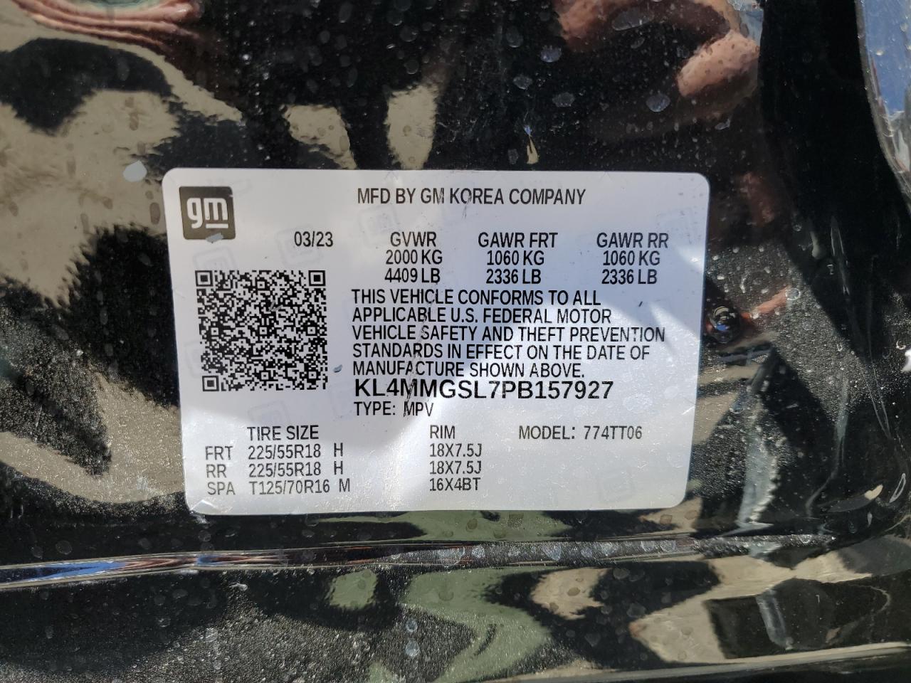 KL4MMGSL7PB157927 2023 Buick Encore Gx Essence