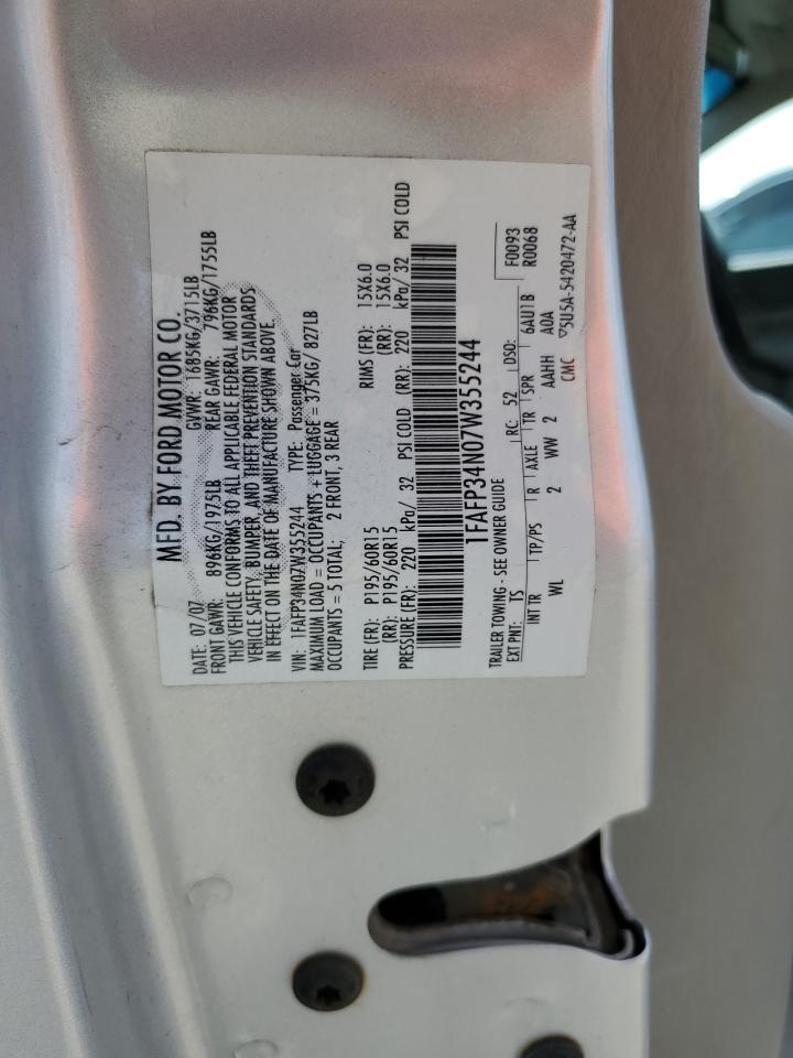 1FAFP34N07W355244 2007 Ford Focus Zx4