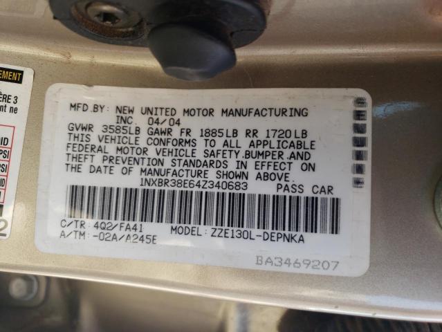 2004 Toyota Corolla Ce VIN: 1NXBR38E64Z340683 Lot: 50382674