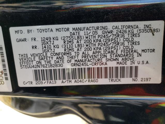 2006 Toyota Tacoma Access Cab VIN: 5TEUU42N76Z182830 Lot: 50162014