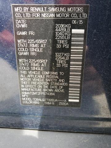 2015 Nissan Rogue S VIN: KNMAT2MT2FP574384 Lot: 51341664