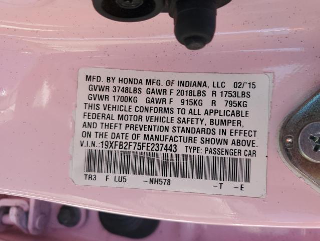 19XFB2F75FE237443 2015 HONDA CIVIC - Image 12