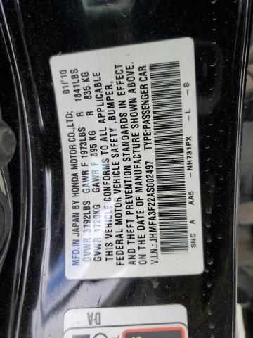 2010 Honda Civic Hybrid VIN: JHMFA3F22AS002497 Lot: 49667664