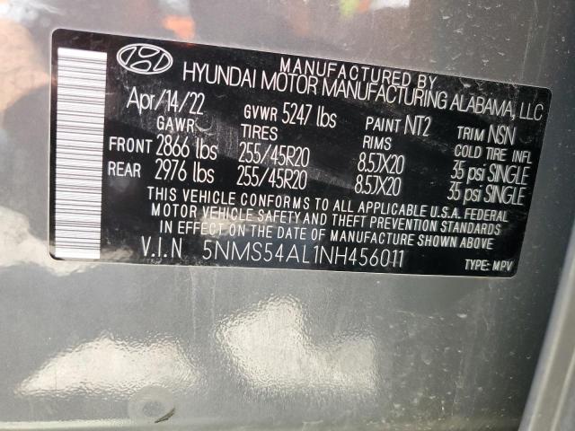 2022 Hyundai Santa Fe Calligraphy VIN: 5NMS54AL1NH456011 Lot: 51956104