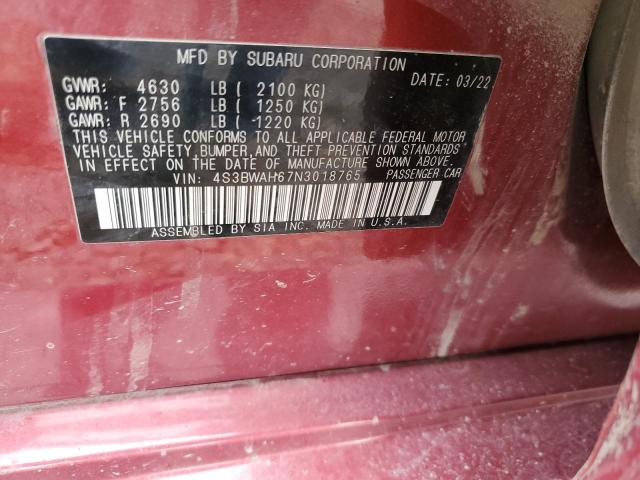 2022 SUBARU LEGACY SPO 4S3BWAH67N3018765