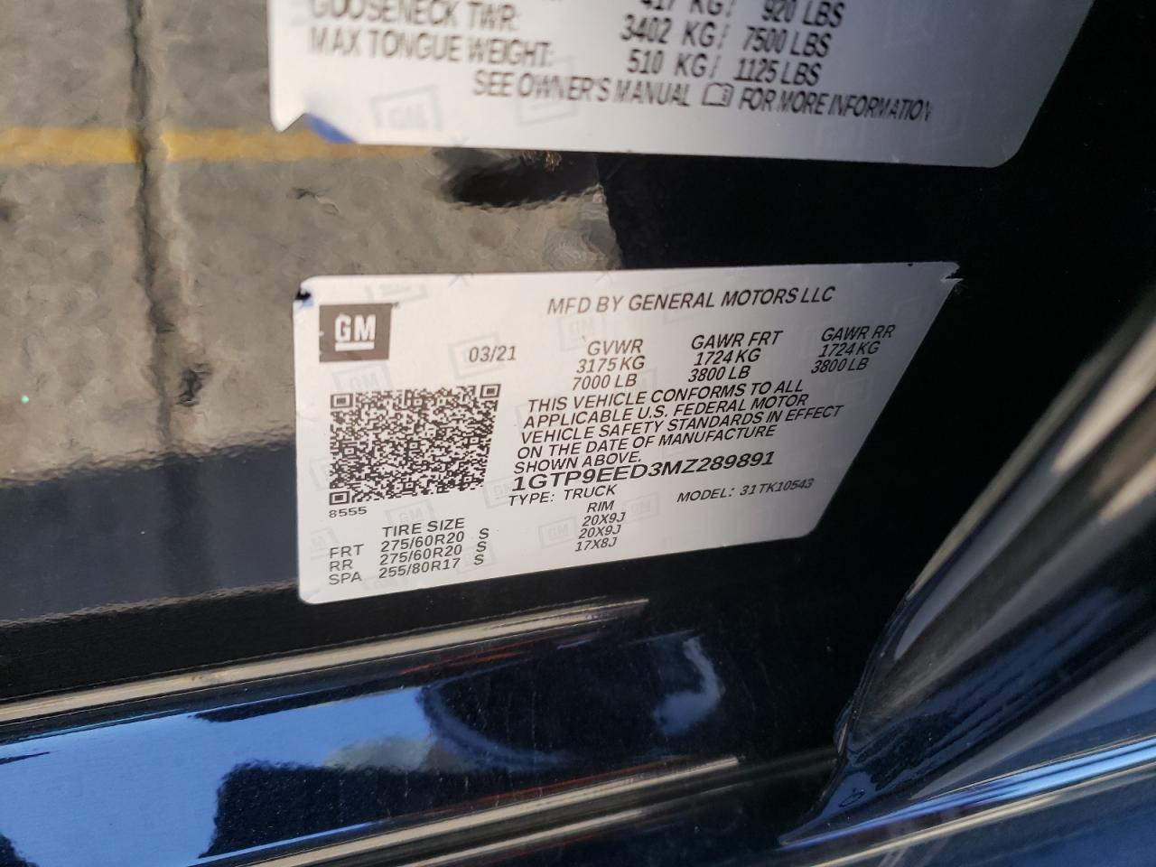 2021 GMC Sierra K1500 At4 vin: 1GTP9EED3MZ289891