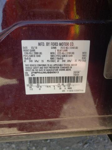 2018 Ford Edge Sel VIN: 2FMPK4J90JBB85613 Lot: 51764944