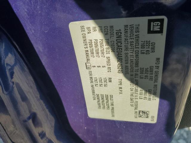 2010 Chevrolet Tahoe C1500 Ls VIN: 1GNUCAE04AR249249 Lot: 49351774