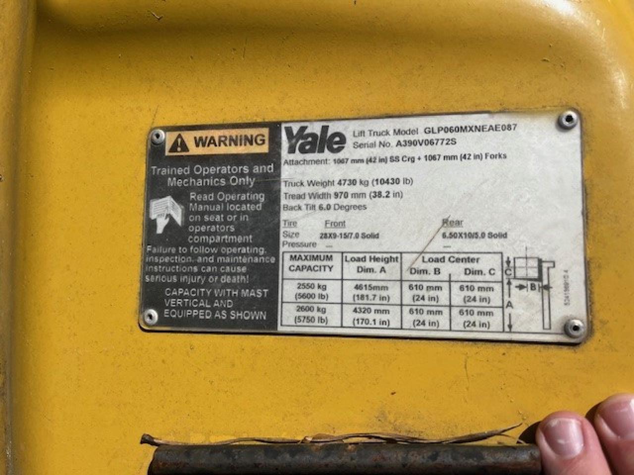 A390V06772S 2018 Yale Forklift