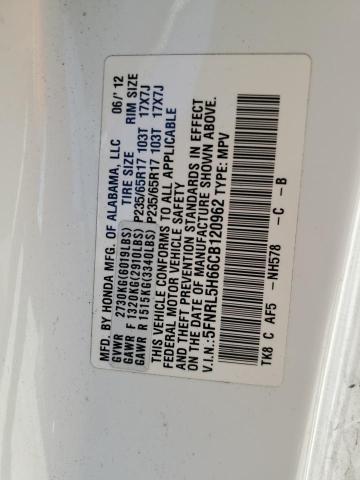 5FNRL5H66CB120962 | 2012 Honda odyssey exl