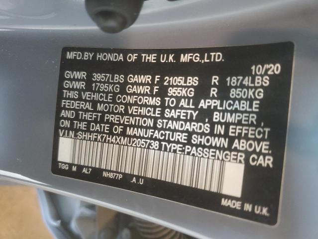 2021 HONDA CIVIC SPOR - SHHFK7H4XMU205738