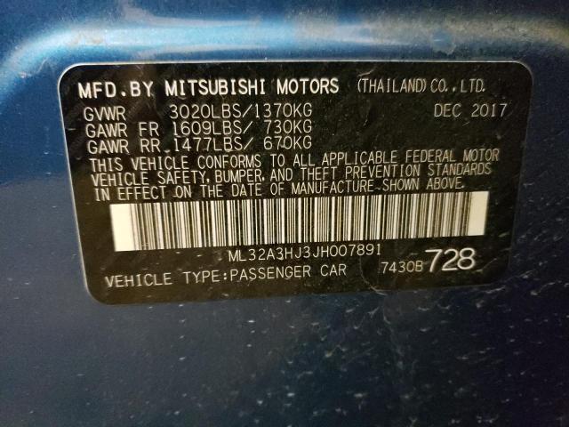 Lot #2484562746 2018 MITSUBISHI MIRAGE ES salvage car