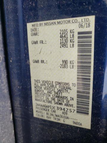 2018 Nissan Maxima 3.5S VIN: 1N4AA6AP1JC394257 Lot: 51395394