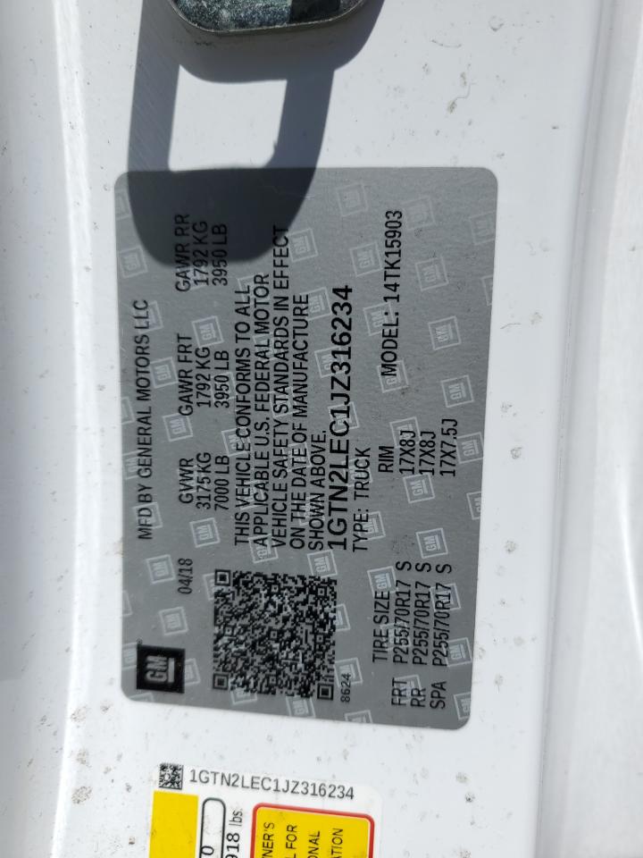 1GTN2LEC1JZ316234 2018 GMC Sierra K1500