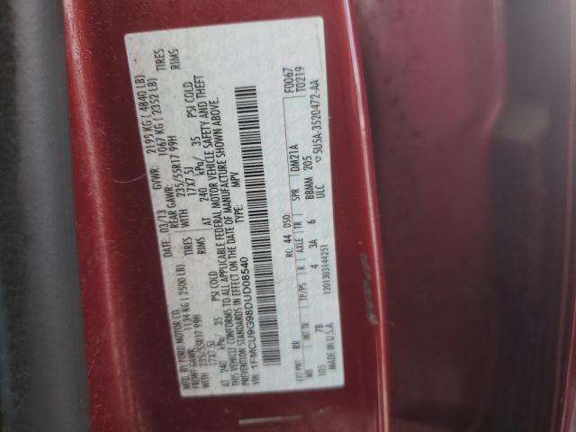 2013 Ford Escape Se VIN: 1FMCU9G98DUD08540 Lot: 49965724