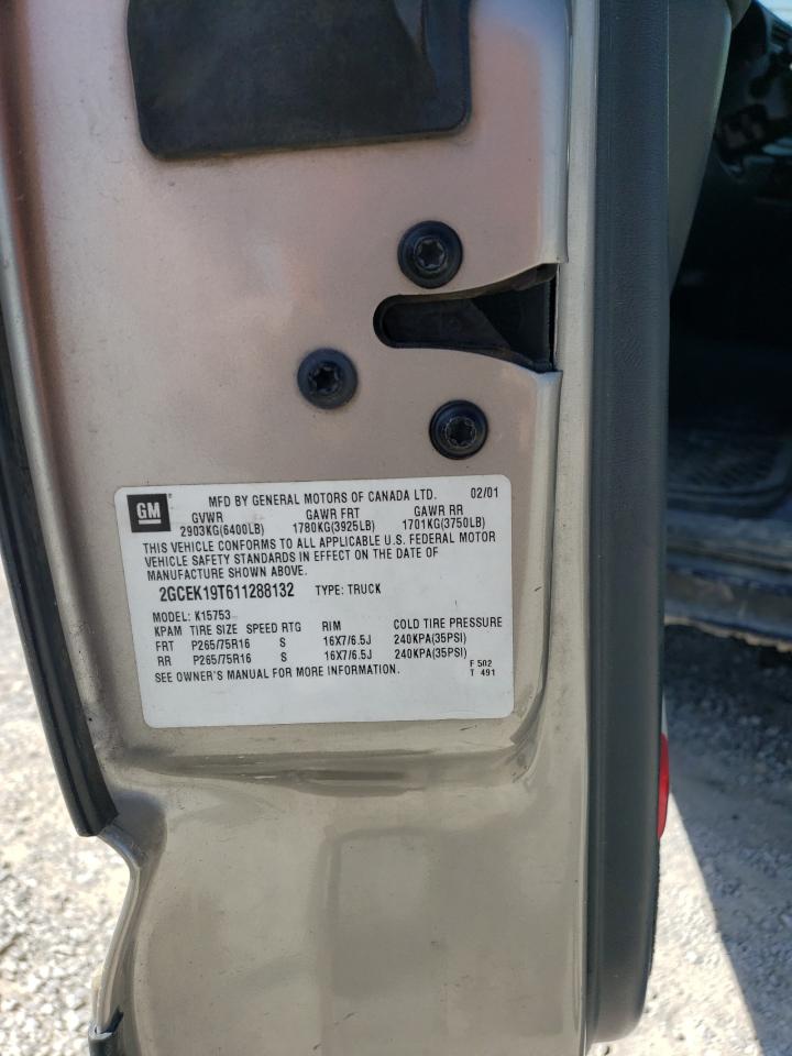 2GCEK19T611288132 2001 Chevrolet Silverado K1500