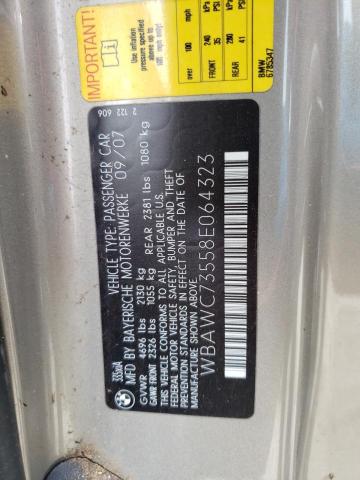 2008 BMW 335 Xi VIN: WBAWC73558E064323 Lot: 51390634