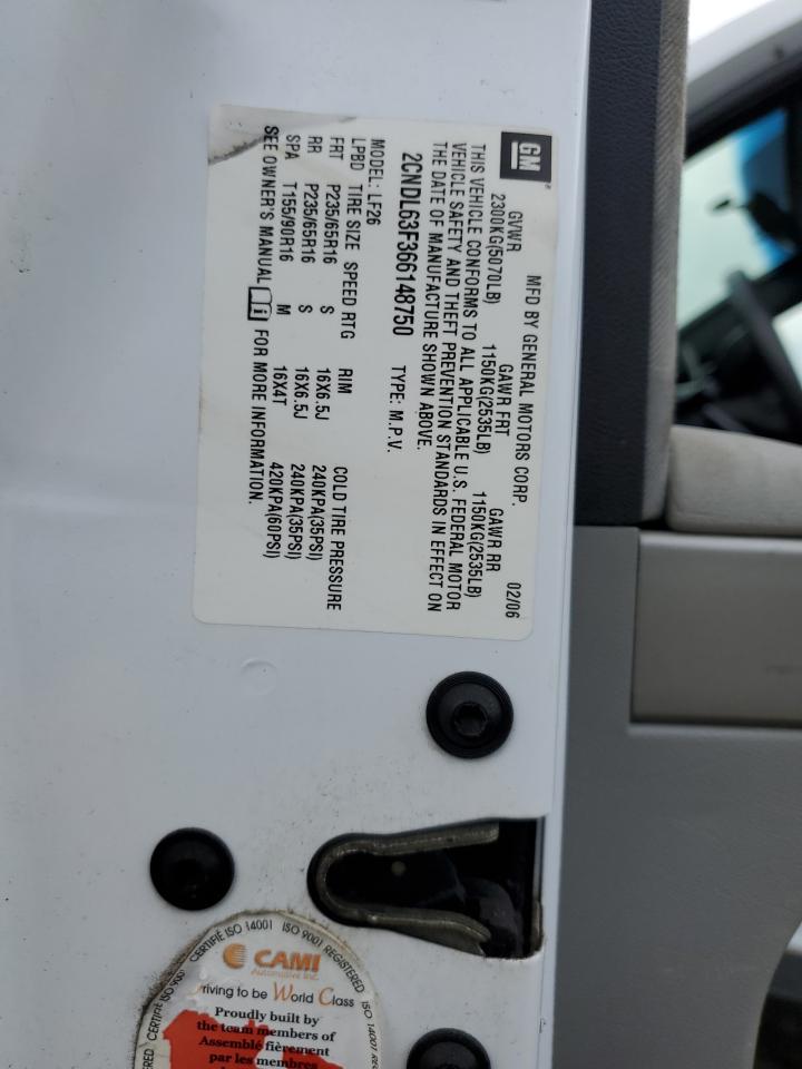 2CNDL63F366148750 2006 Chevrolet Equinox Lt