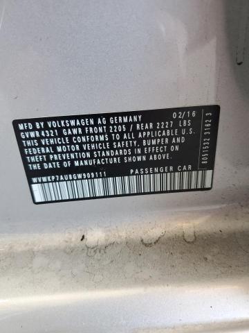 2016 VOLKSWAGEN E-GOLF SE - WVWKP7AU8GW909111