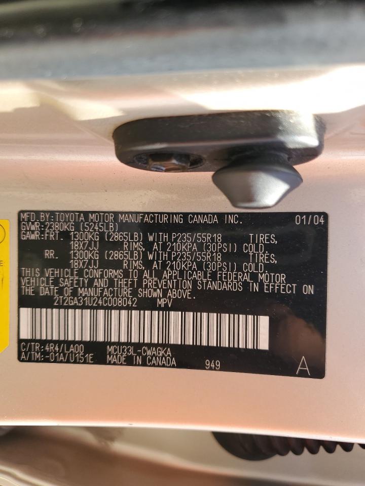 2T2GA31U24C008042 2004 Lexus Rx 330