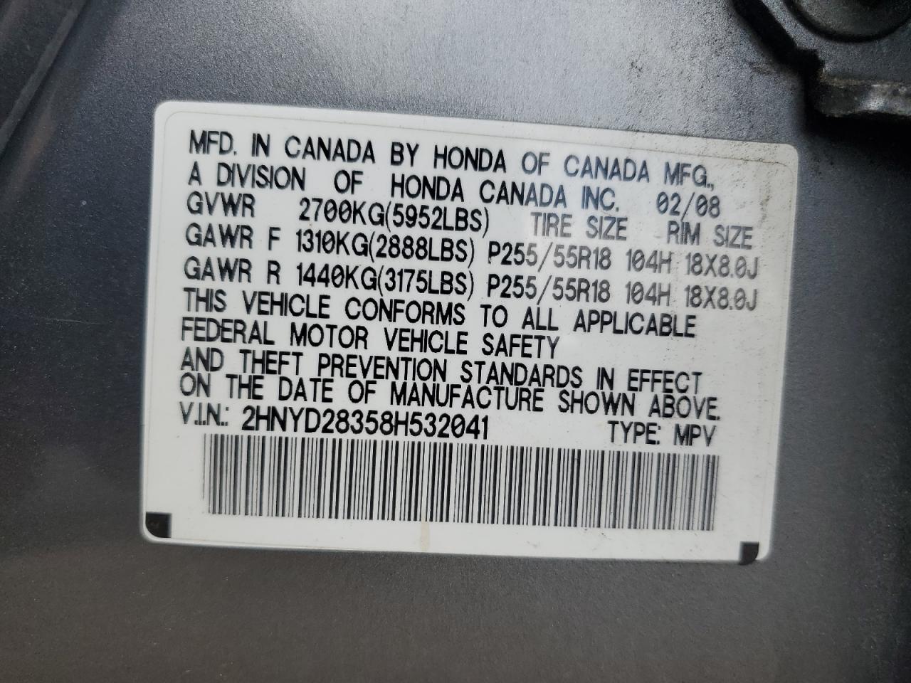 2HNYD28358H532041 2008 Acura Mdx Technology