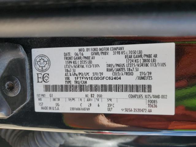 2016 FORD F150 SUPER - 1FTFW1EG0GFC62404