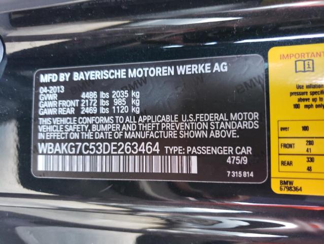 2013 BMW 335 I VIN: WBAKG7C53DE263464 Lot: 39247092