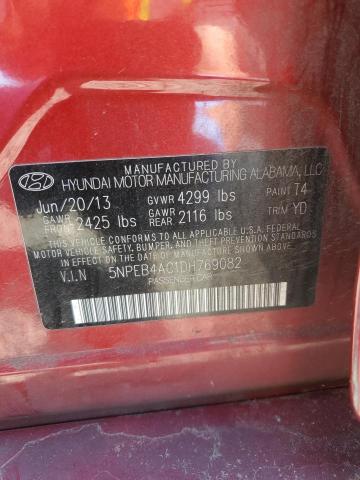 2013 Hyundai Sonata Gls VIN: 5NPEB4AC1DH769082 Lot: 51392864