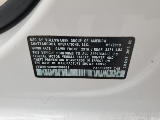 1VWBH7A38DC089532 | 2013 Volkswagen passat se