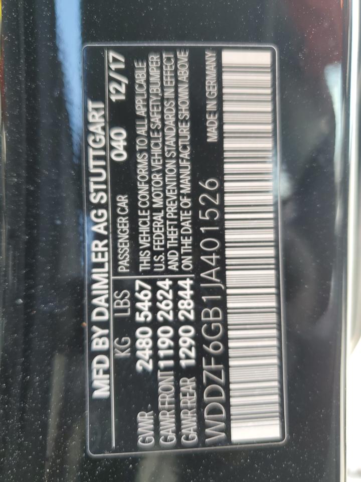 WDDZF6GB1JA401526 2018 Mercedes-Benz E 400 4Matic