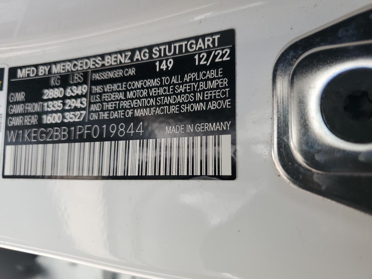 W1KEG2BB1PF019844 2023 Mercedes-Benz Eqe Sedan 350+