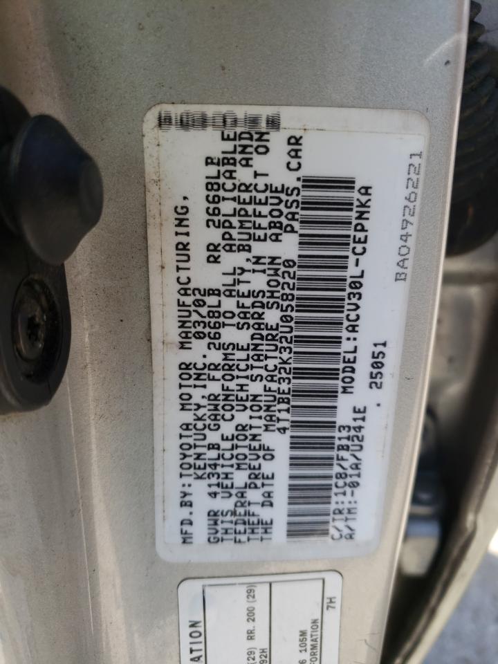 4T1BE32K32U058220 2002 Toyota Camry Le