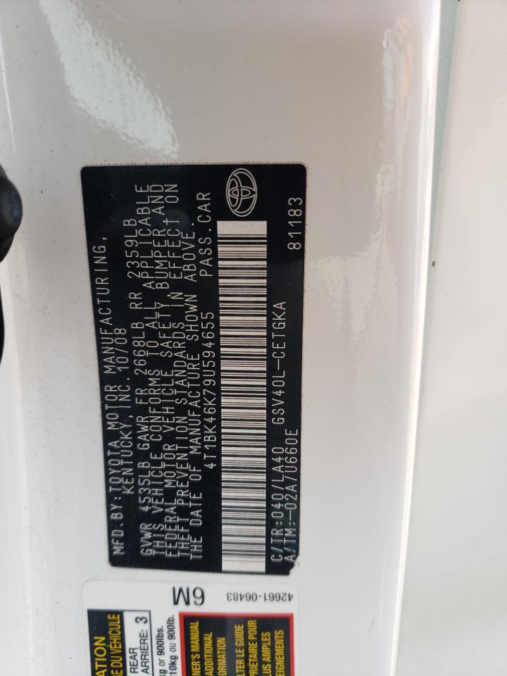 4T1BK46K79U594655 2009 Toyota Camry Se