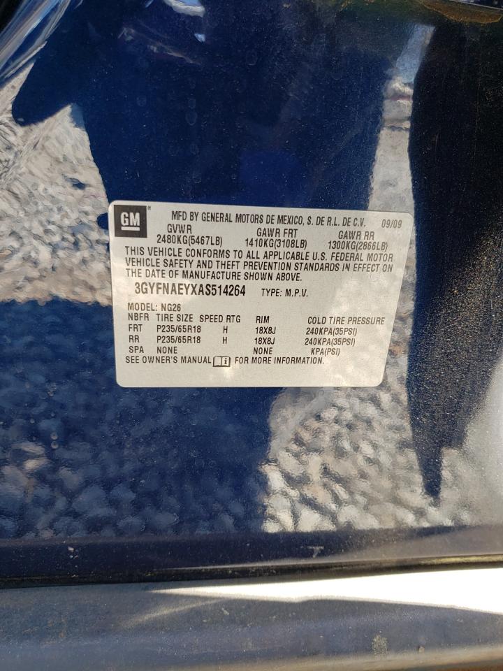 3GYFNAEYXAS514264 2010 Cadillac Srx Luxury Collection