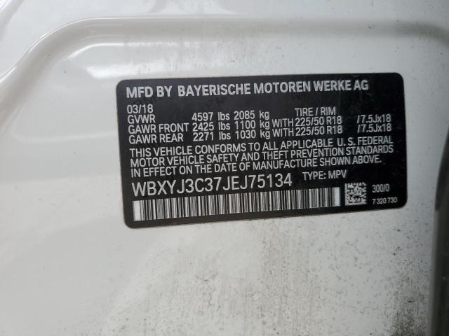 VIN WBXYJ3C37JEJ75134 2018 BMW X2, Sdrive28I no.12