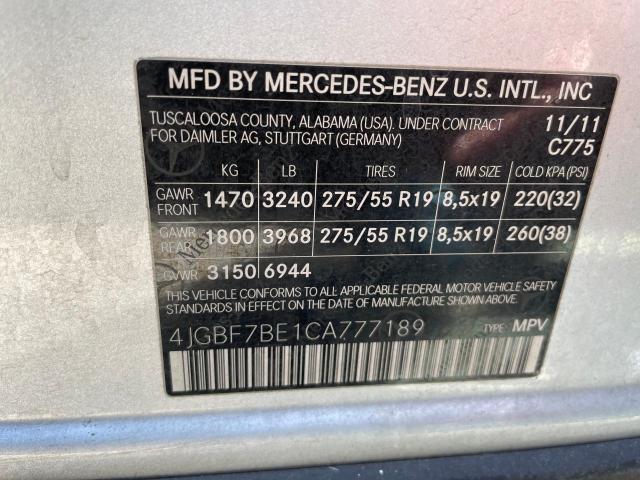 Lot #2473606402 2012 MERCEDES-BENZ GL 450 4MA salvage car