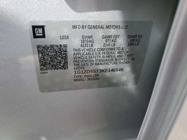 2019 Chevrolet Malibu Lt VIN: 1G1ZD5ST3KF146546 Lot: 50880224