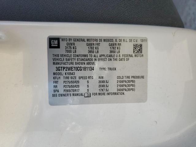 2012 GMC Sierra K1500 Slt VIN: 3GTP2WE70CG181134 Lot: 53260374