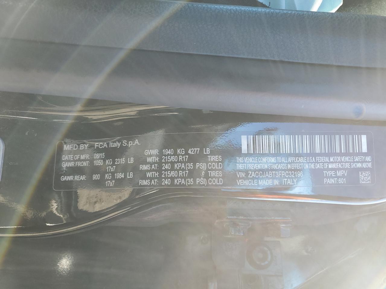 ZACCJABT3FPC32196 2015 Jeep Renegade Latitude