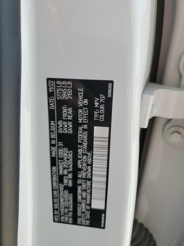 YV4ED3GM6P2041457 2023 Volvo C40 Recharge Ultimate