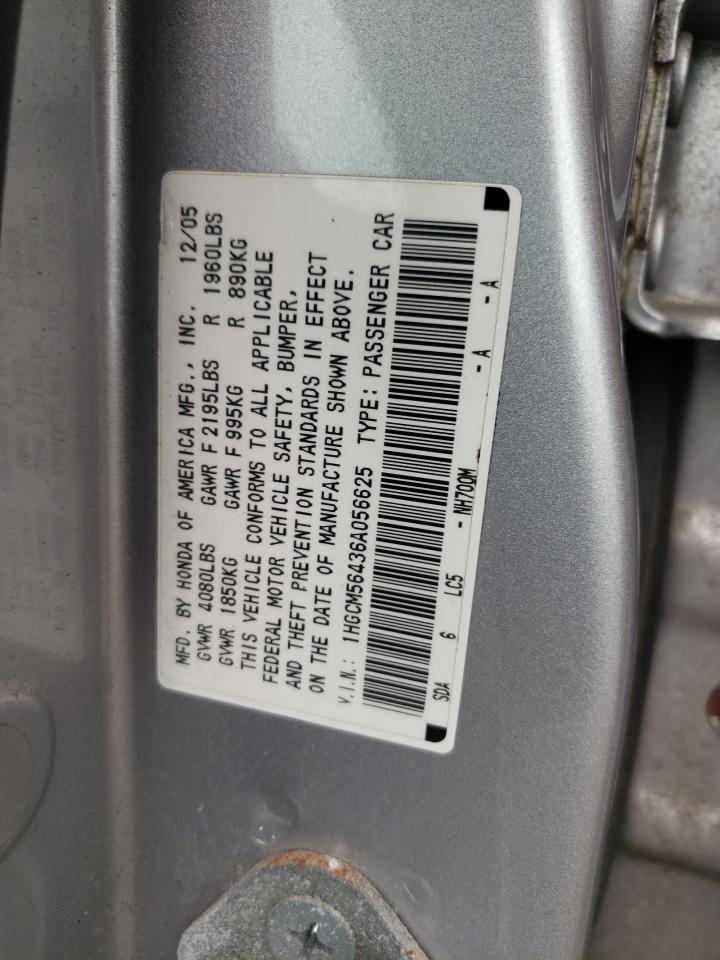 1HGCM56436A056625 2006 Honda Accord Lx