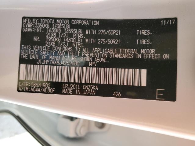 2018 LEXUS LX 570 JTJHY7AX8J4262680