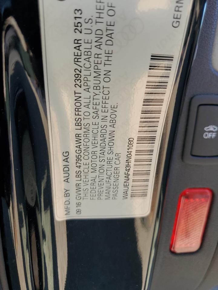 WAUENAF43HN041080 2017 Audi A4 Premium Plus