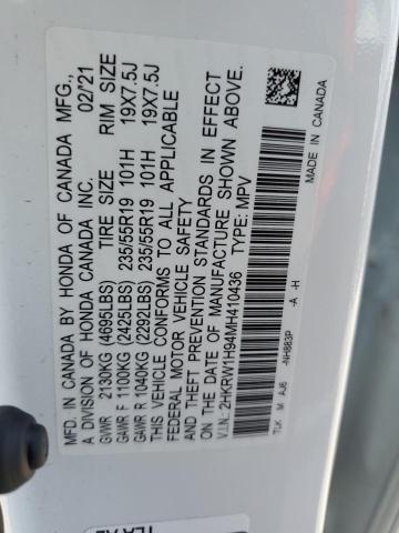 2021 Honda Cr-V Touring VIN: 2HKRW1H94MH410436 Lot: 52176524