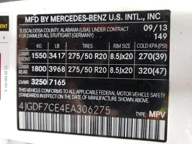 VIN 4JGDF7CE4EA306275 2014 Mercedes-Benz GL-Class, ... no.13