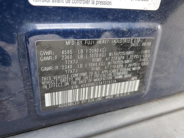 2010 Subaru Outback 2.5I Premium VIN: 4S4BRBCC1A1320774 Lot: 49187744